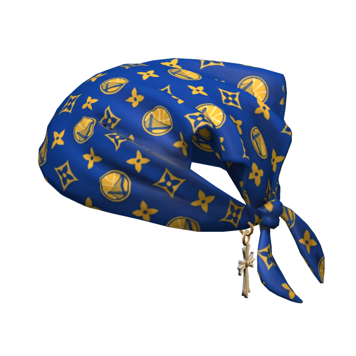 LV X Golden Gate Warriors Bandana w/ Cross Chain