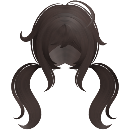 kawaii messy tweencore pigtails in dark brown