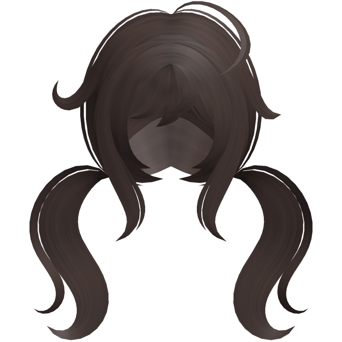 kawaii messy tweencore pigtails in dark brown