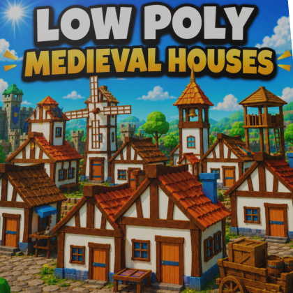 Low Poly Medieval House Pack
