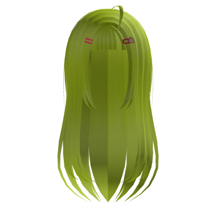igari twee apple hairclip lime green long hair