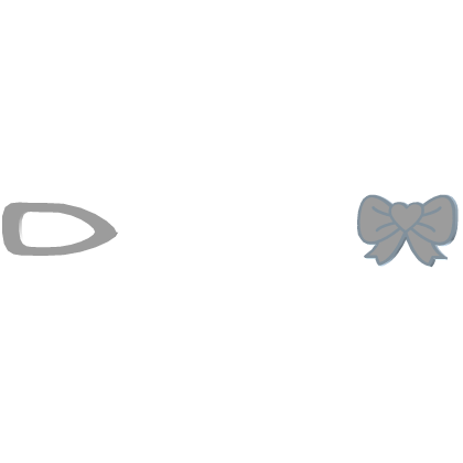 ♡ white hair clip w light blue bow Roblox item