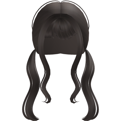 cute wavy ash brown pigtails w bangs  Roblox item