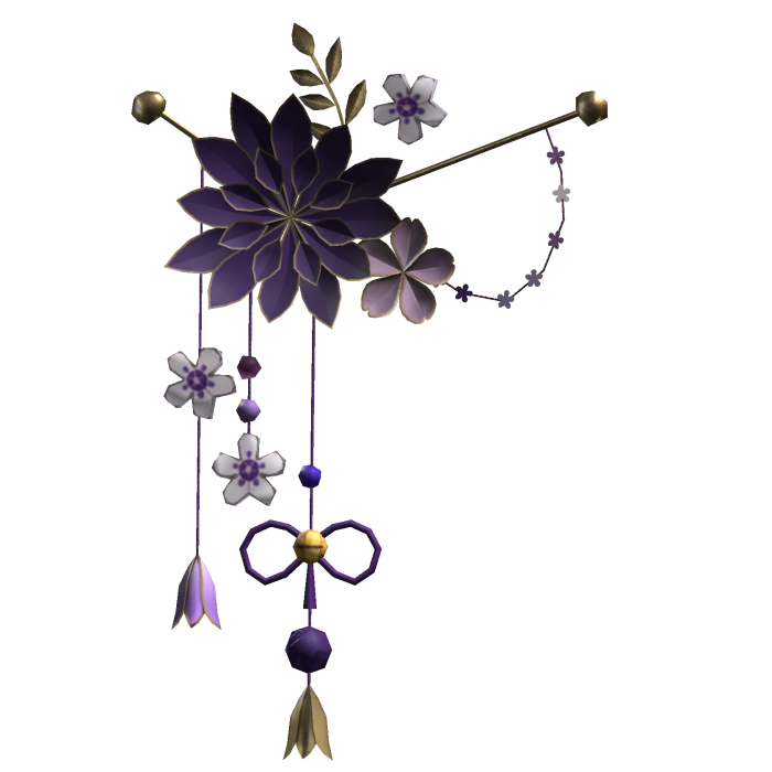 Purple & Gold Lotus Japanese Flower Hairclip