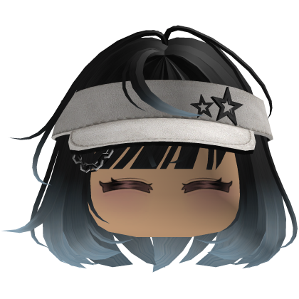 Cute emo y2k hair fluffy (black blue)