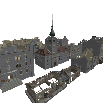 destroyed mesh buildings pack
