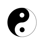 Group of shadows, light and yin-yang (and food).