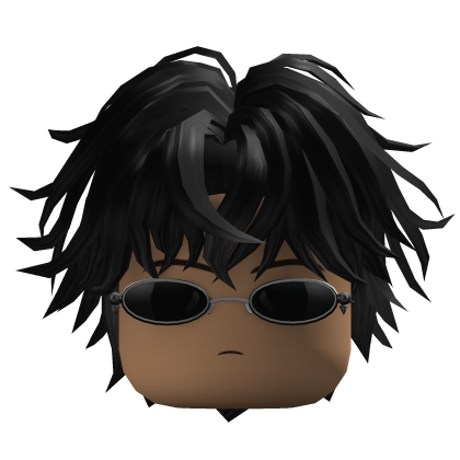 Messy Wavy Hair w/ Sunglasses (Black)