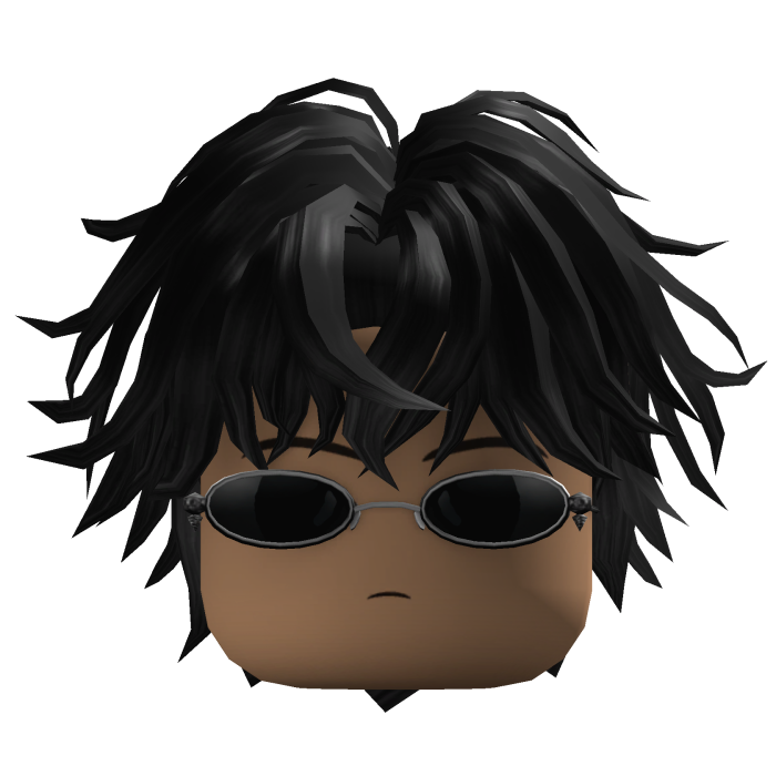 Messy Wavy Hair w/ Sunglasses (Black)
