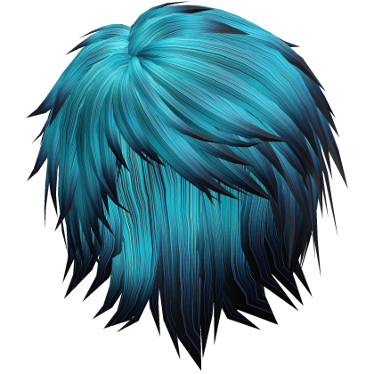 cyan emo hair