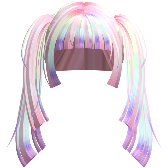 cute bright rainbow pink 2016 pigtails hime bangs
