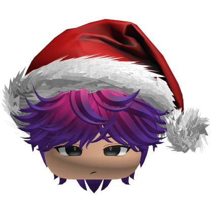 Messy Fluffy Pink and Purple Hair a Santa Hat Y2k Roblox item