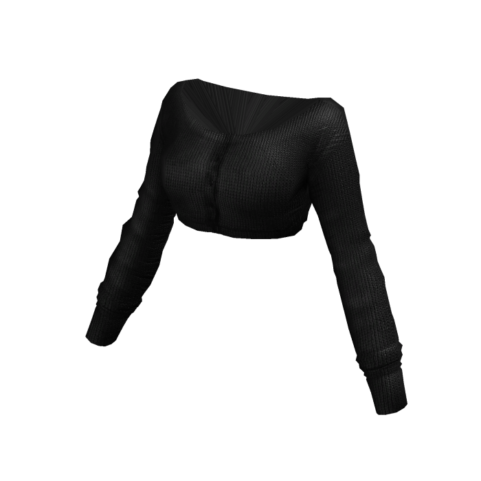 Off Shoulder Cropped Cardigan (Black)