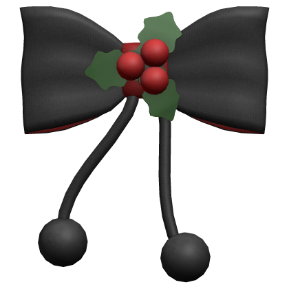 kawaii black christmas bow