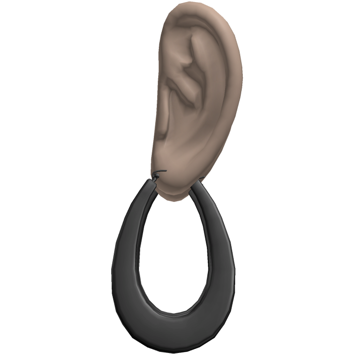 Black 2000s Teardrop Earrings Ears