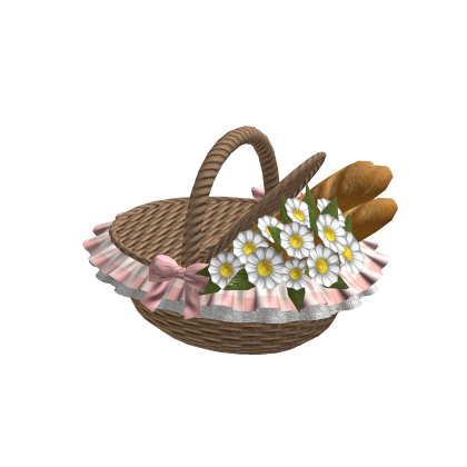 Cottage Picnic Basket Pink Light Brown