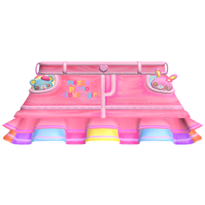 ♡ ꒰ mezzo rainbow pink denim skirt w/ plushies ꒱ ♡