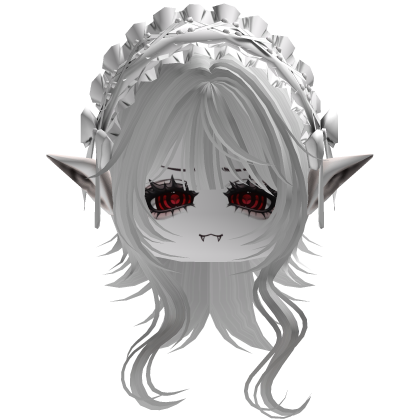 Gothic Vampire White Hair W/ears (White) Roblox item