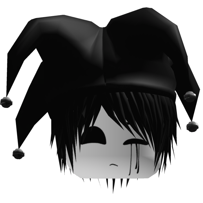 Vkei Black Jester Hair,Scary Face,Black Messy Hair