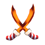 Christmas style orange double swords