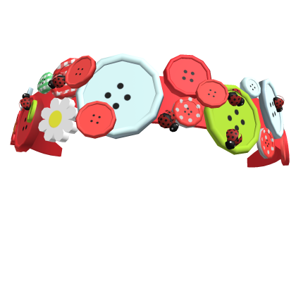 Gyaru button polka dot lady bug headband red/green Roblox item