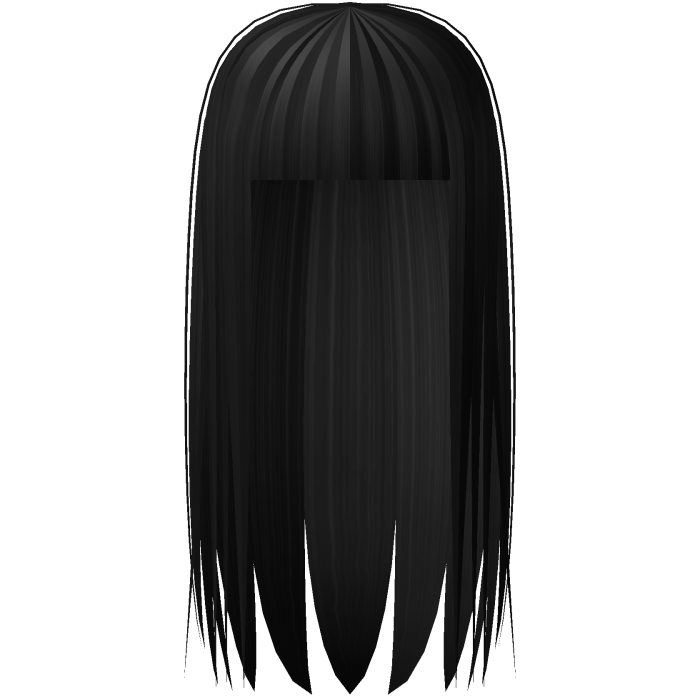 long straight hime cut black 