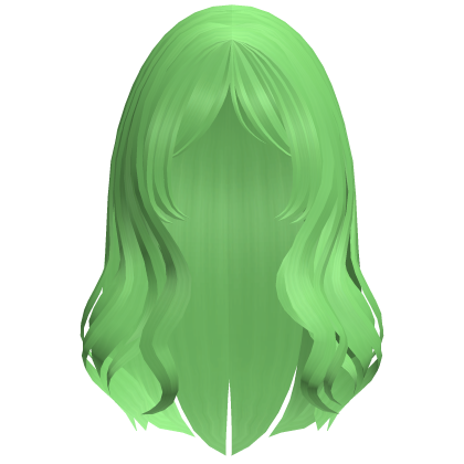 Preppy Wavy Hair w/ Curtain Bangs (Green)