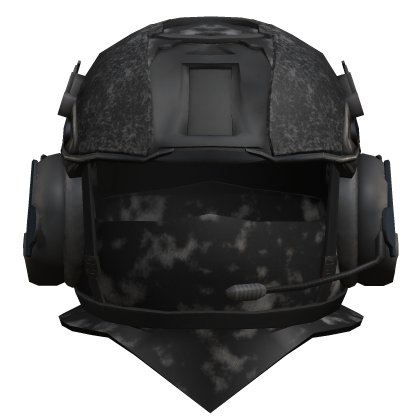 Black Camo Military Helmet Mask And Headphones