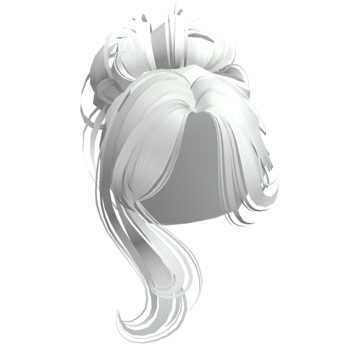 White Messy Bun Hair with Long Bangs