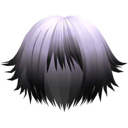 cute messy anime short hair in purple to black Roblox item