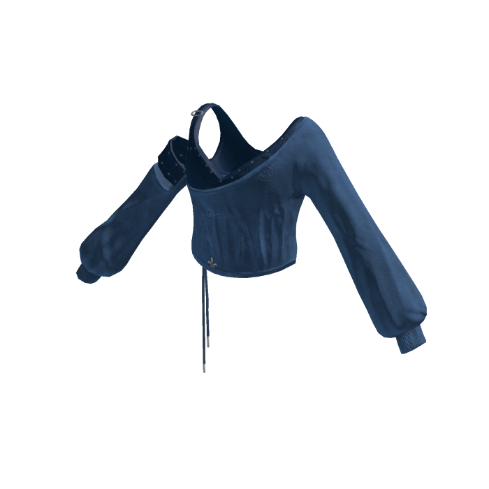 Draped Ruched Crop Top (Blue)