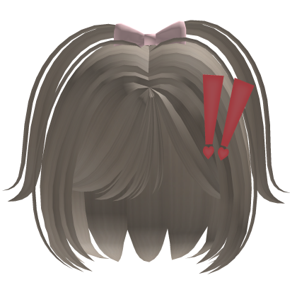 Cute Short Ash Brown Bob Hair w/ Bow & Clips ♡ Roblox item