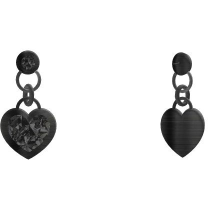 Black Heart Diamond Earrings