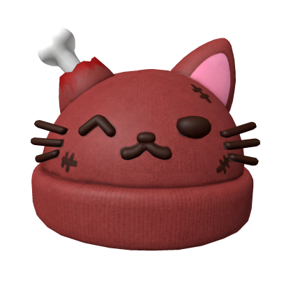 Dark Red Zombie Cat Beanie
