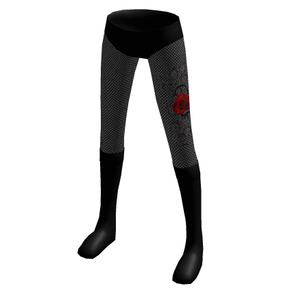 ✅Red Rose✅ Goth Halloween Fishnet shorts thumbnail