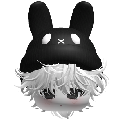 Moe Messy Boy Hair W/ Bunny Hat White V2