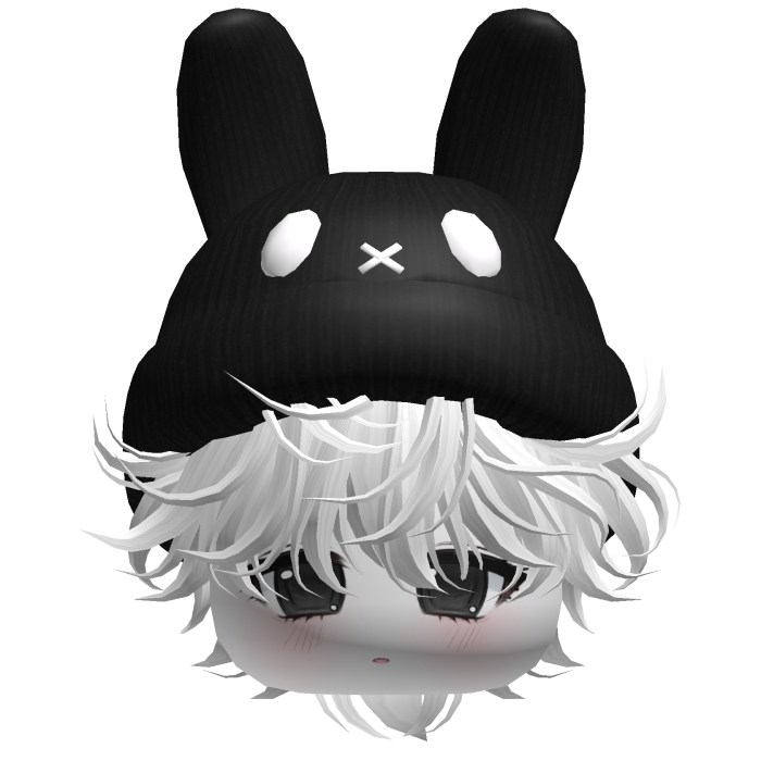 Moe Messy Boy Hair W/ Bunny Hat White V2