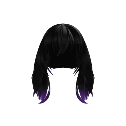 Messy Twintails Hair "halloween" black/purple Roblox item