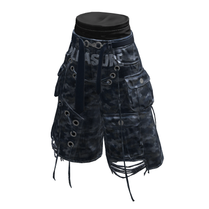 Saggy Jorts Ripped Blue Camo PLS