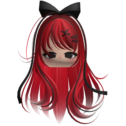 Beautiful Girl with Long Hair, Cute Bow & Lashes Roblox item thumbnail