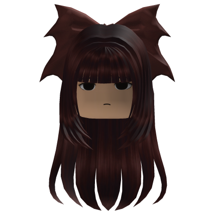 Long Straight Hair w/ Bow (Crimson)