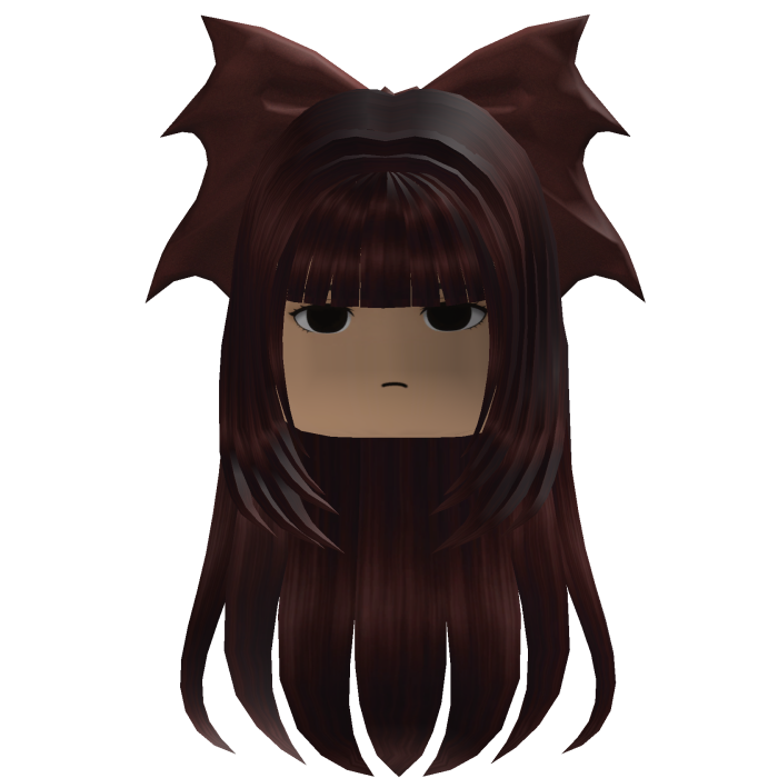 Long Straight Hair w/ Bow (Crimson)
