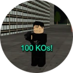 100 KOs Roblox badge thumbnail