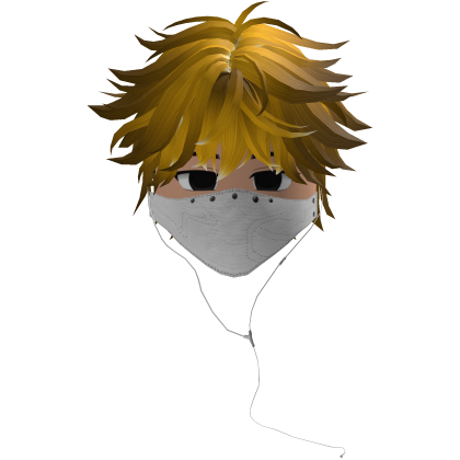 Cute Emo Boy Headphones Mask white Y2K ( yellow )