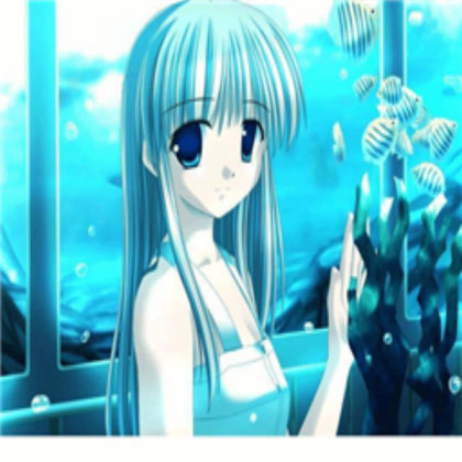 Blue haired anime girl Roblox decal