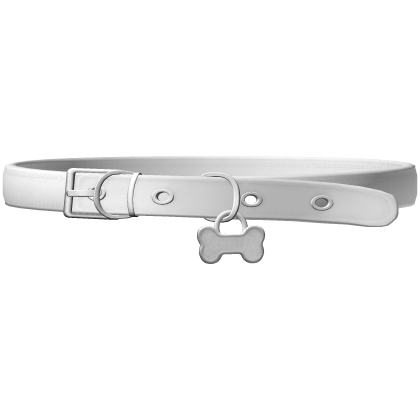 1.0 cute puppy collar w bone in white
