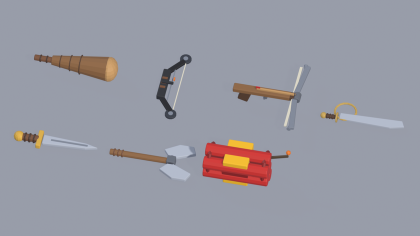 Low Poly Weapons Pack Sword Gun Axe Bow x65 preview 3