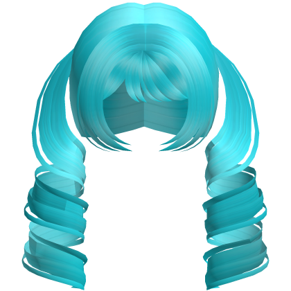 Cute Swirly Long Pigtails (Ocean Blue)