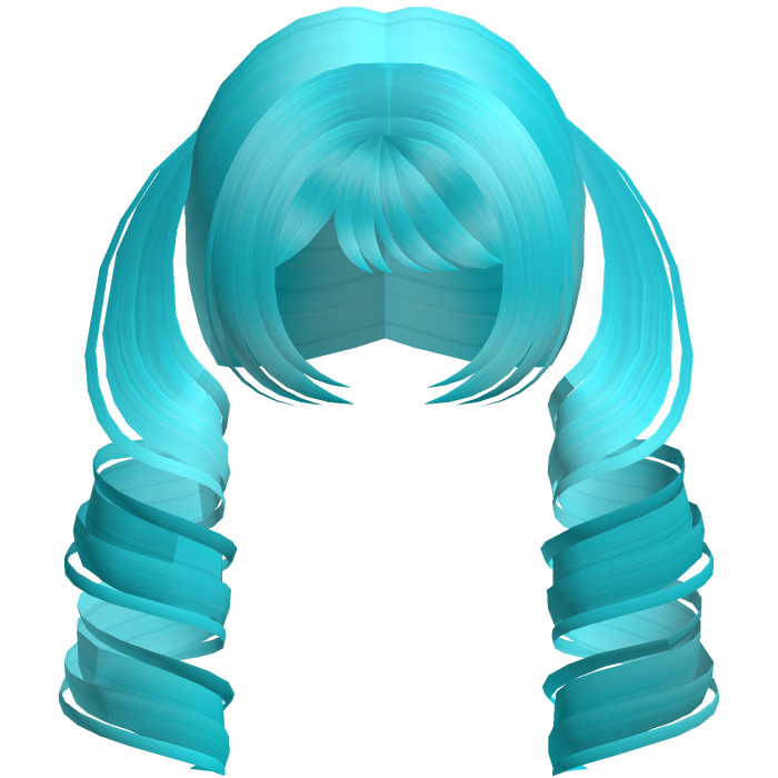 Cute Swirly Long Pigtails (Ocean Blue)