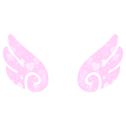 ♡ Cute Glowing Swirly Angel Wings in Pink Hearts